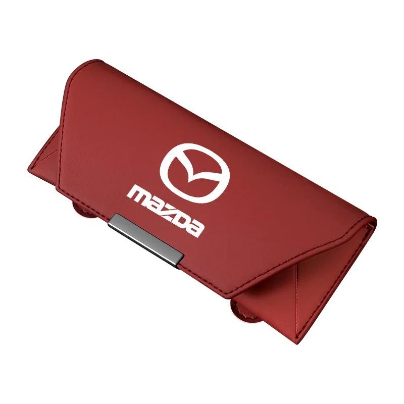 

Car-Mounted Multi-Functional Storage Eyeglass Case for Mazda 3 Axela CX-4 CX-5 CX-8 Attila Vehicle-Mounted Organizer бордовий