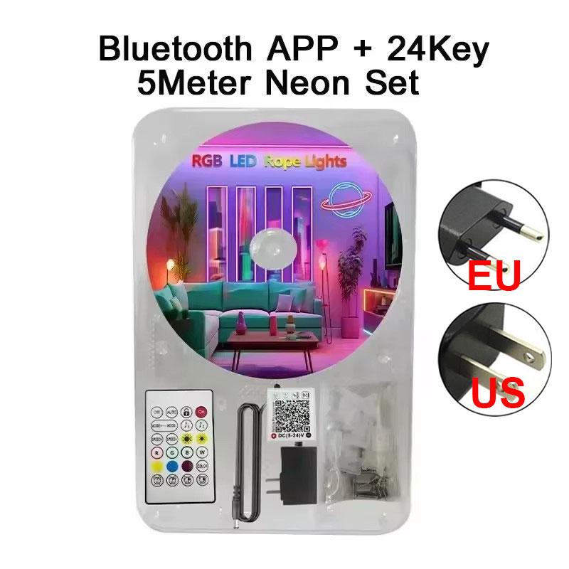 24 Volt Rgb Flexible Neon Light Strip 15 20 Meters 5M 10M 30M Waterproof Led Neon Light Rope With Remote App Control Tape Lamp
