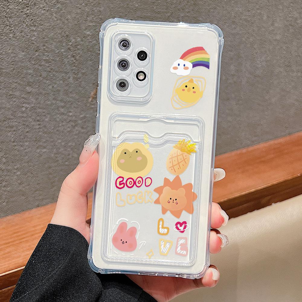 Card Holder Case For Samsung A15 A16 A55 5G A54 A35 A52 A53 A73 A34 A33 A14 A13 A12 A32 A72 A25 A24 A22 A51 A50 A71 Soft Covers
