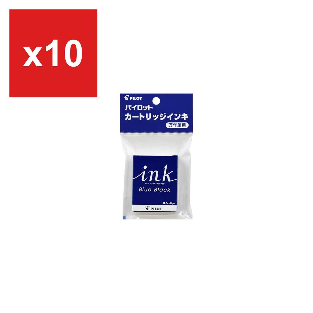 Pilot Fountain Pen Ink Cartridges, Blue-Black, 12-Pack