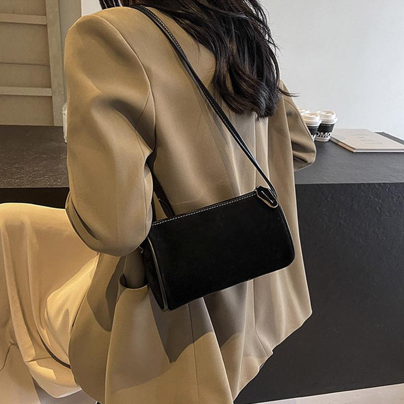 Fashion Suede Cylindrical Bag For Women Autumn New Versitile Commute Matte Texture Crossbody Bags Simple Elegant Shoulder Bag KTY