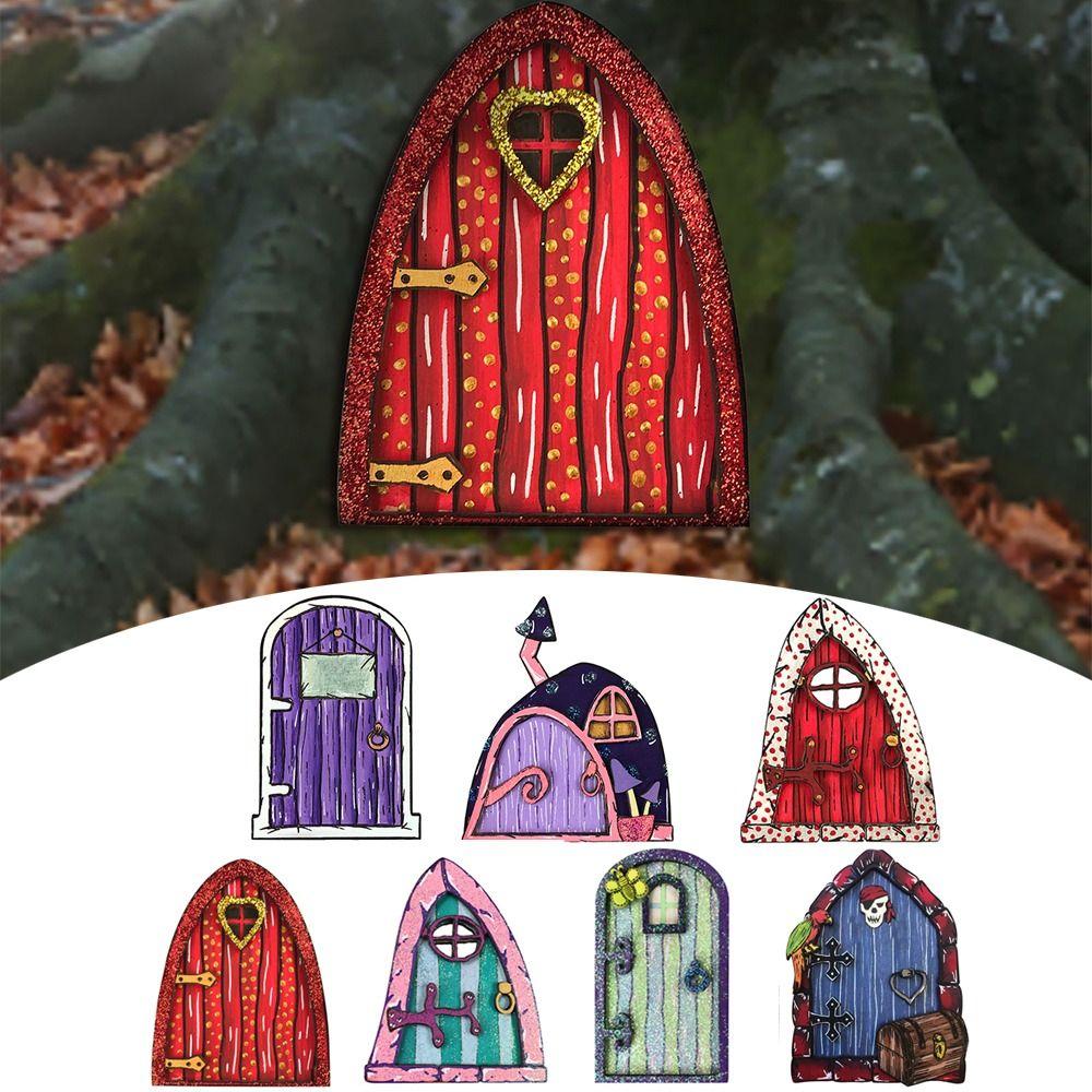 

Colorful Miniature Fairy Elf Door 10cm Fairy Tale Ornament Fairy Door Garden