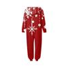 Christmas Print Family Matching Hooded Long Sleeved Zippered Jumpsuit Set