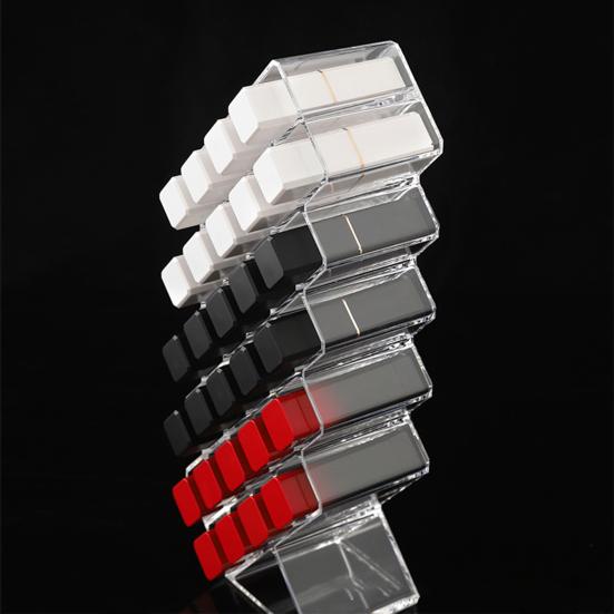 Organizador de Batom Empilhável com 16 ou 28 Compartimentos Suporte para Batom Torre de Acrílico Transparente Suporte para Armazenamento de Gloss para Bancada Cômoda