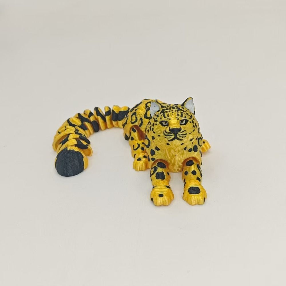 3D Printed Animals Figurine Articulated Simulation Figurine Cute Snow Leopard Model Home Decor