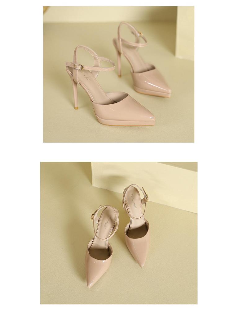 1088-15 Women's Waterproof Platform Stiletto Sandals - Summer 2025 Style, Hollow Pointed Heels