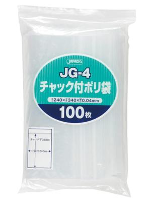 Japax Plastic Bag with Height 34cm X Width 24cm X Thickness Storage Tightly Strong 100 Pieces Zipper, Transparent, 0.04mm, Bag, Closing, Chuck, JG-4