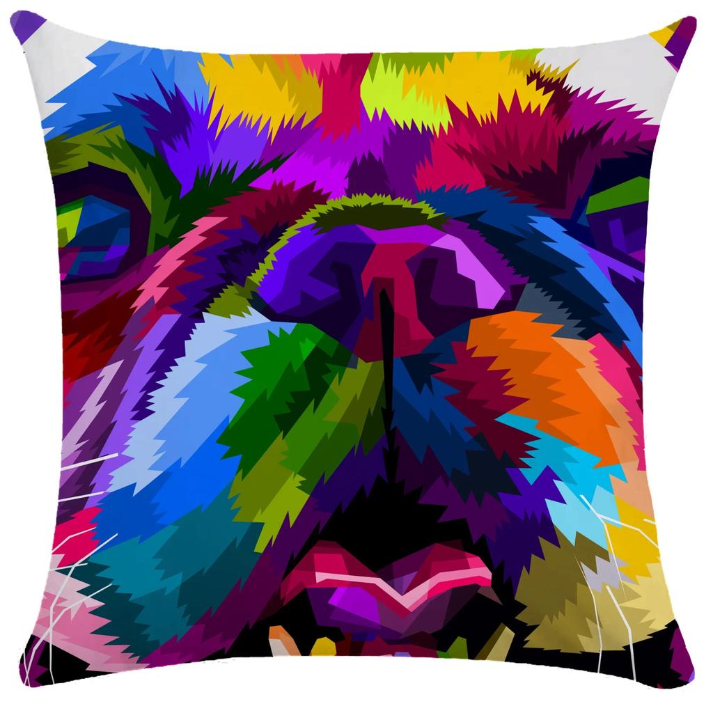 Sofa Bed Upholstery Home Decor Pillow Covers Bedroom Chair Decorative Colorful Animal