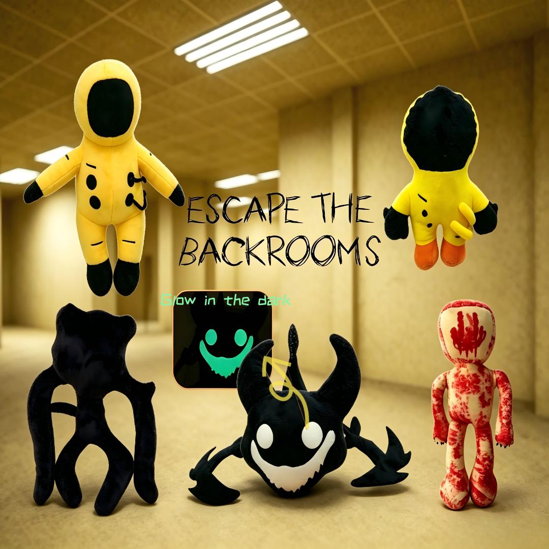 Nieuwe Escape The Backrooms Pluche Speelgoed Set Lichtgevend in het Donker Horror Game Karakters Poppen Zachte Knuffeldieren Voor Fans Collectie