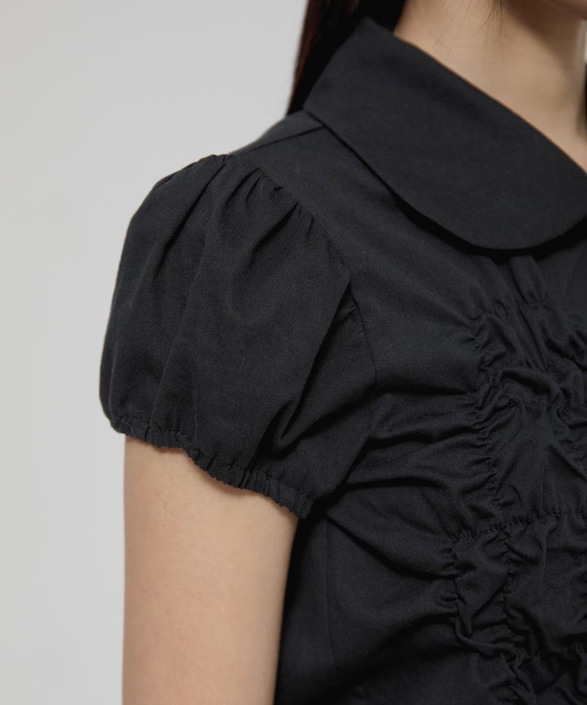 Peulleeoeob Cloud Puff Blouse (Fl-115_Black)