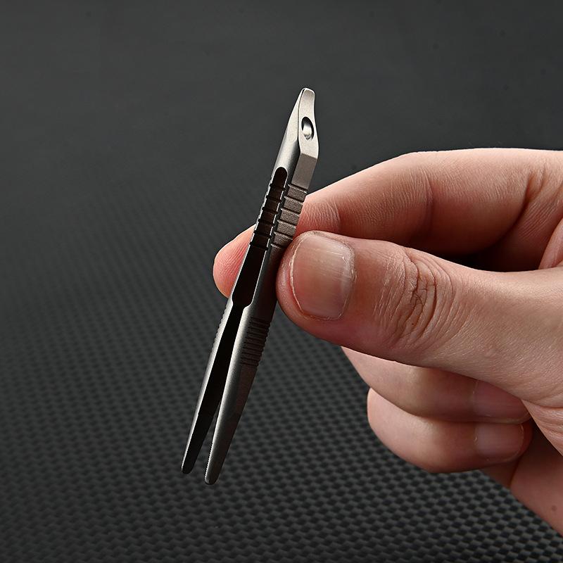 1Pc Mini Tweezers Small Tc4 Titanium Alloy Clip Portable Tweezers Nipper Edc Outdoor Tool Outdoor Pocket Maintenance Tool