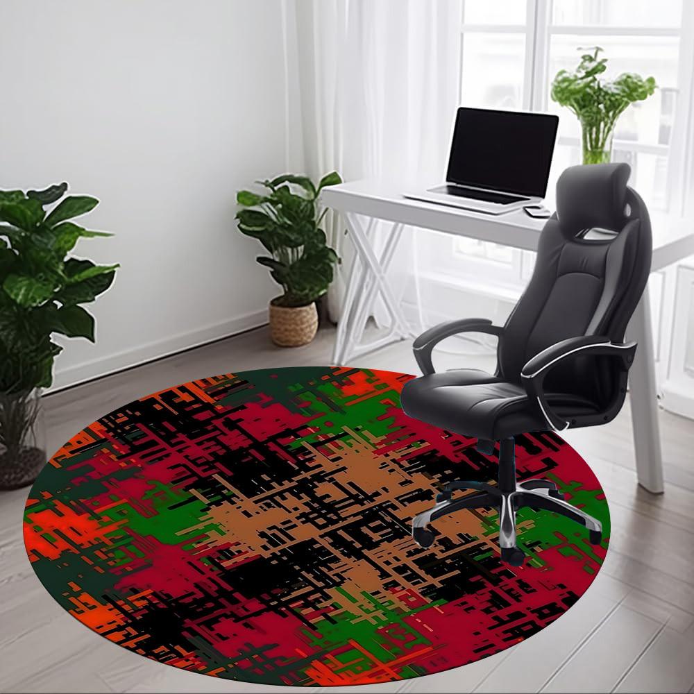 1pc Abstract Pattern Chair Carpet for Office Non Slip, Machine Washable Rug for Office, Room Holiday Decor for Christmas, Birthday Polyester