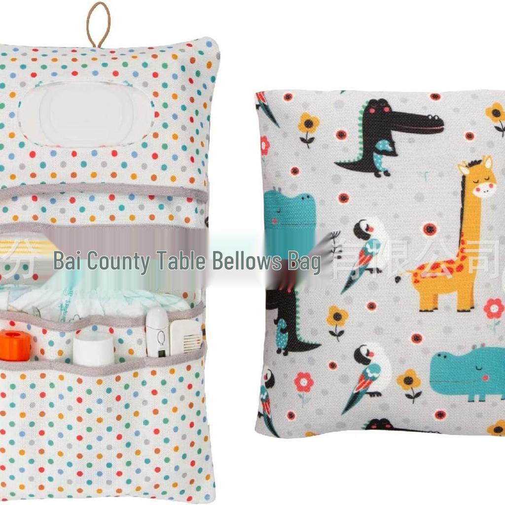 Portable Baby Diaper Storage Bag with Wet Wipe Holder