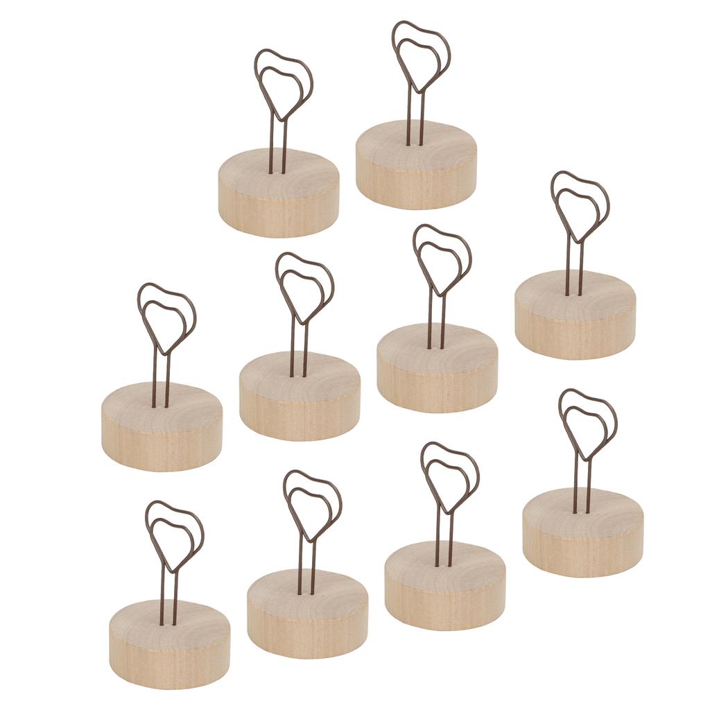 10Pcs Table Card Holder Retro Heart Shape Cute Design Business Card Photo Holder for Office Home Des