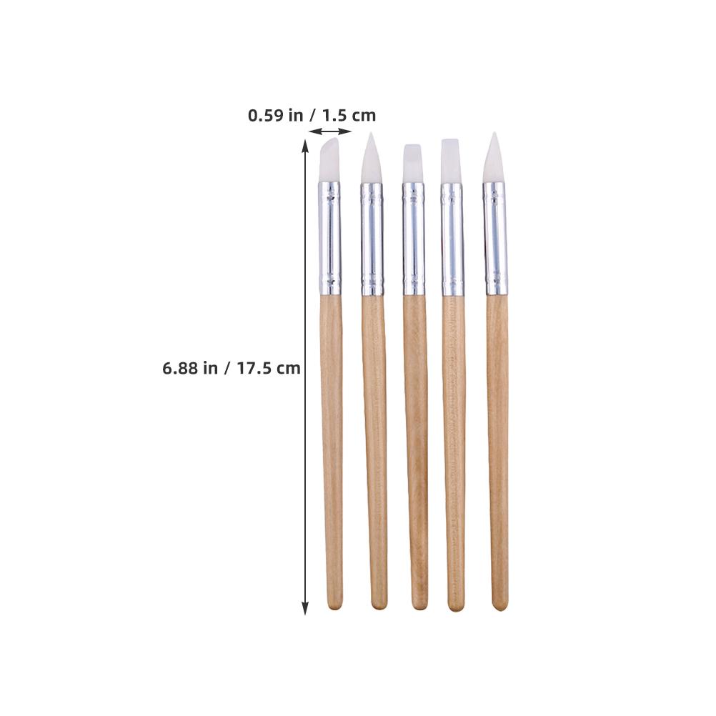 

10PCS Silicone Tip Clay Sculpting Tools Soft Head Pottery Carving Pens Wooden Handle Dotting Tool For Embossing Modeling красный