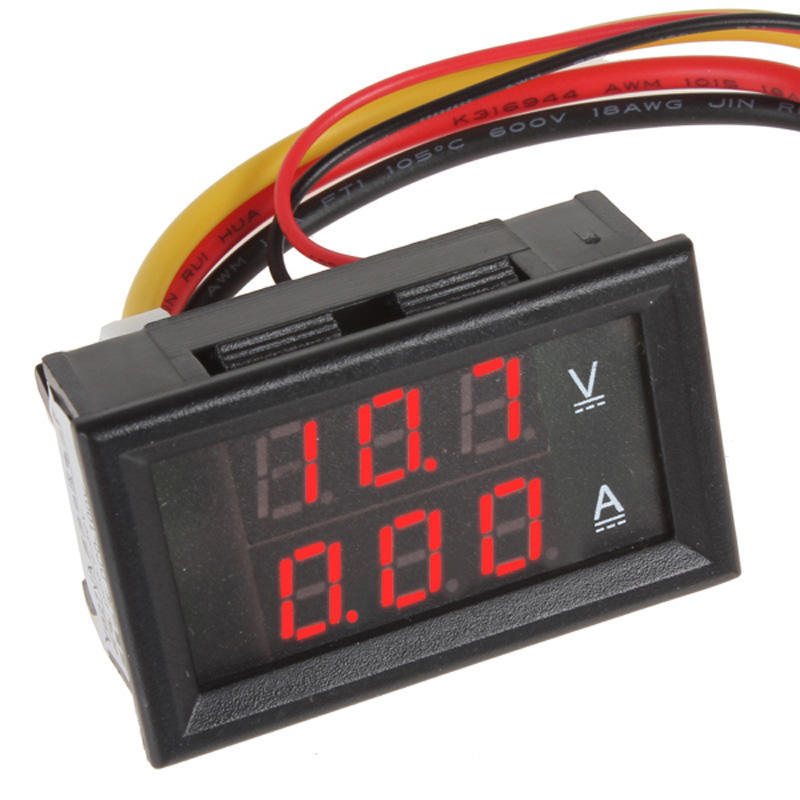 Red 12-24V Dual LED Digital Round Panel Voltmeter Ammeter Amp Volt Meter Guage Motorcycle Voltmeter Ammeter