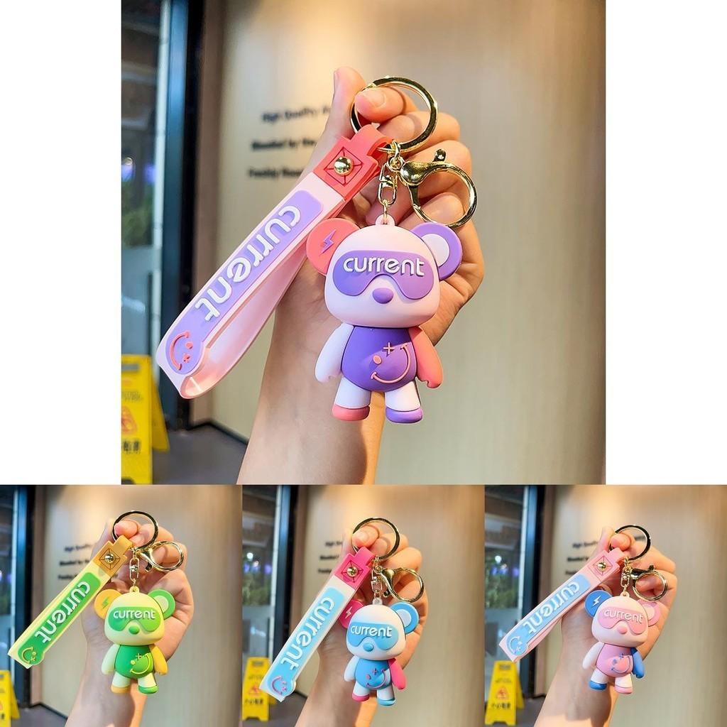Adorable Cartoon Bear Keychain Colorful Lightning Bear Cute Bag Ornament