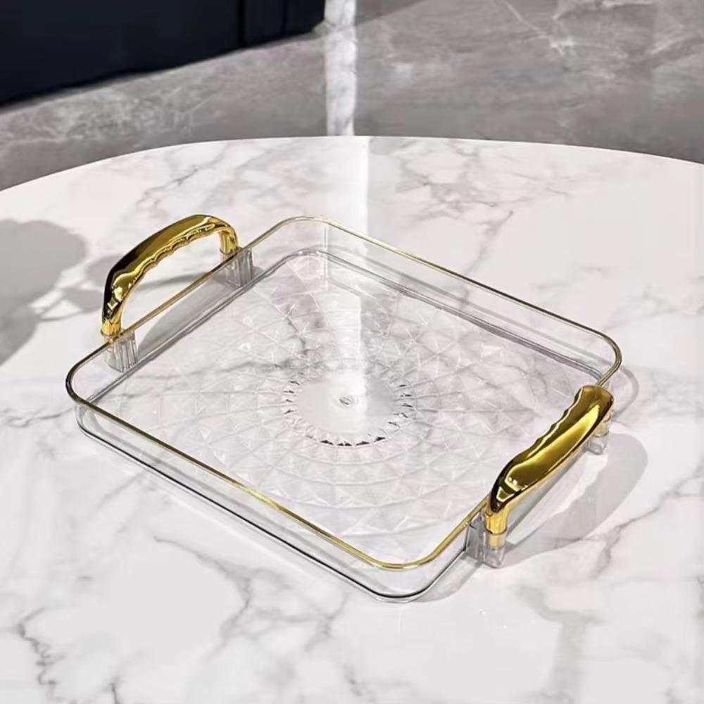 Rhomboid Pattern Snack Serving Plate Rectangular Tea Tray Kitchen Storage Tray Living Room