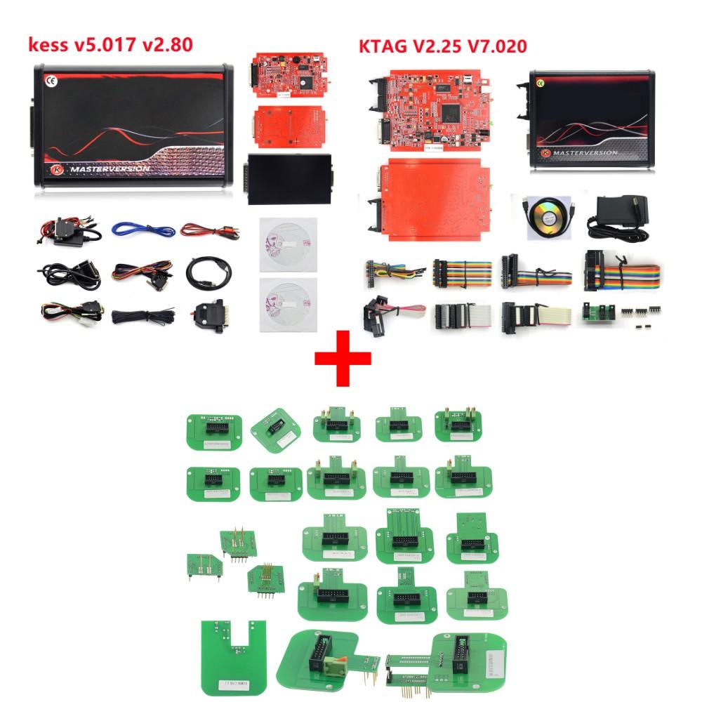 2025 KESS V2.80 EU V2 V5.017 V2.53 KTAG 4LED V7.020 V2.25 Rote Leiterplatte Online Kein Token OBD2 ECU Chip Programmierer mit Murata Filter