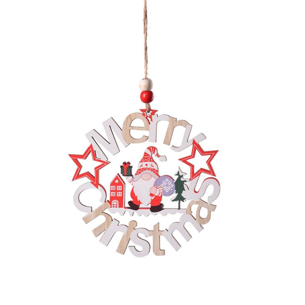 Hollowed Out Christmas Tree Pendant Rudolph Christmas Decoration Christmas Wooden Pendant  Festival