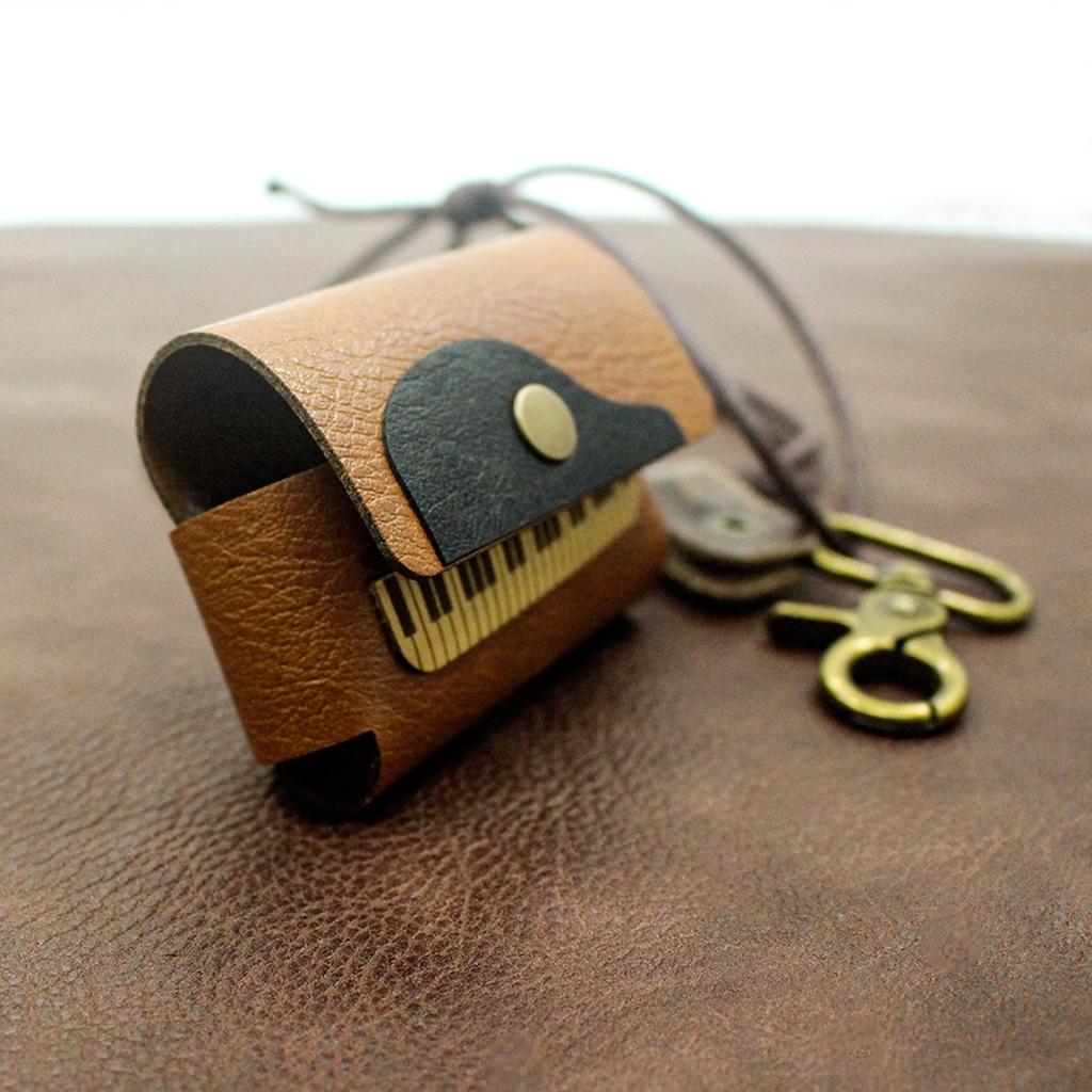 Handmade Leather Headphone Bag, Keychain, Guitar Bag, Hanging Decoration, Fashionable And Versatile Bag Decoration, Small Bag Pendant