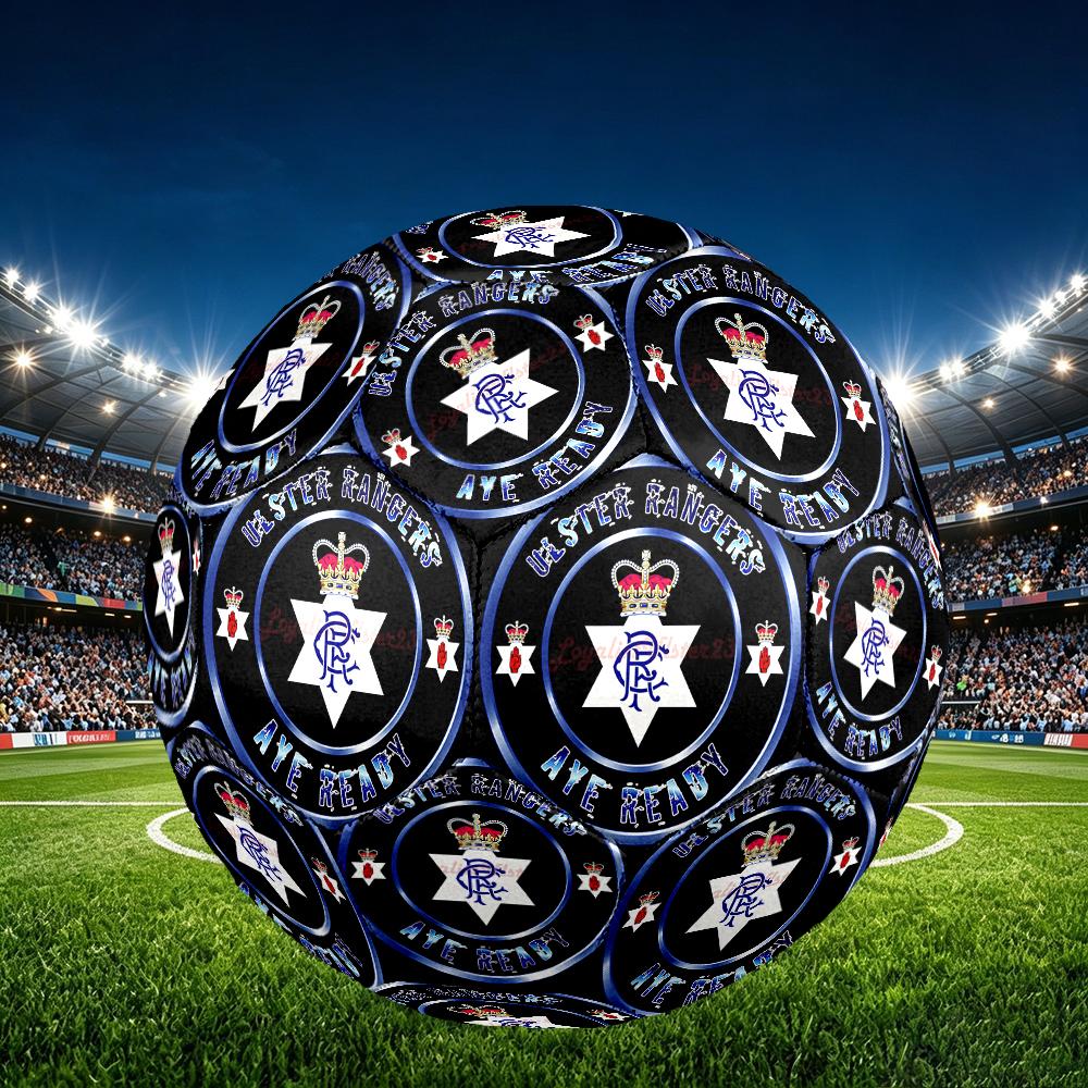 1pz Rangers FC Pattern Taglia 5 Pallone da Calcio, Pallone da Calcio Resistente per Allenamento Quotidiano, Partite, Sport all'Aperto, Regalo Ideale per la Famiglia