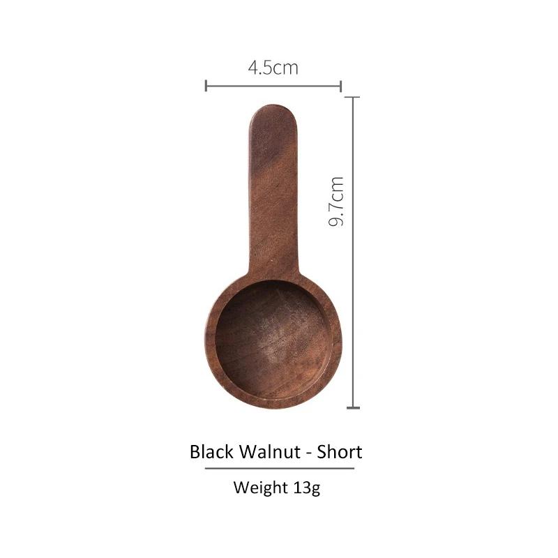 1PC Short/Long Measuring Wood Spoon Coffee Bean Kitchen Spice Cooking Spoon Sugar Coffee Scoop Salt Seasoning Honey Teaspoons