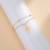 Dawapara Ankh Cross Ankle Bracelet Religious Egyptian Key of Life Cross Bracelet for Men Women Stainless Steel Jewelry