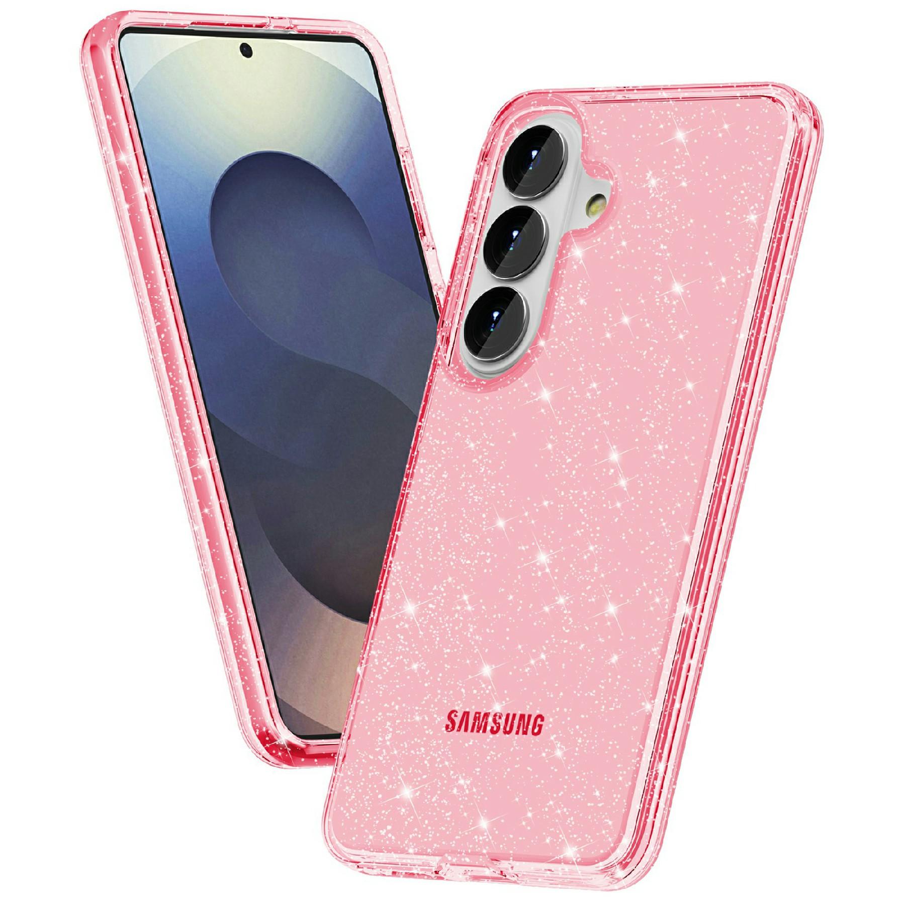 

For Samsung Galaxy S26+ Case Sparkly Powder Glitter Shiny Soft TPU + Hard PC Back Cover