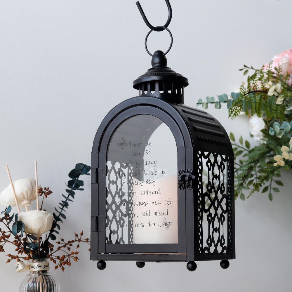 1PC Vintage Alphabet Candle Holder Lanterns Metal Candle Retro Black Iron Hanging Lantern with Door Weddings Home Decor