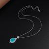 925 Sterling Silver Fashion Blue Zircon Full Diamond Necklace Earrings Set Birthday Anniversary Party Set Gift