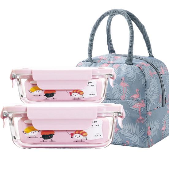 2Pcs Isolierte Lunch-Box mit Versteckte Auspuff Loch Silikon Dicht Ring Thermische Tasche Hohe