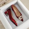 New Shoes for Women Fashion Pumps OL Crystal High Heels Shoes Ladies Beautiful Dress Wedding Shoes Big Size