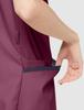 White Coat Scrub Medical Zip Scrub Round Neck Waist 17 7069SC Burgundy X Dark Navy Japan 4L To Japanese Size [Zip Scrub] Women's (Equivalent 4L)