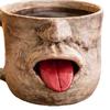 Stick-Out Tongue Ceramic Mug Large Capacity Stoneware Cup with Funny Face Design Novelty Coffee Tea Gift for