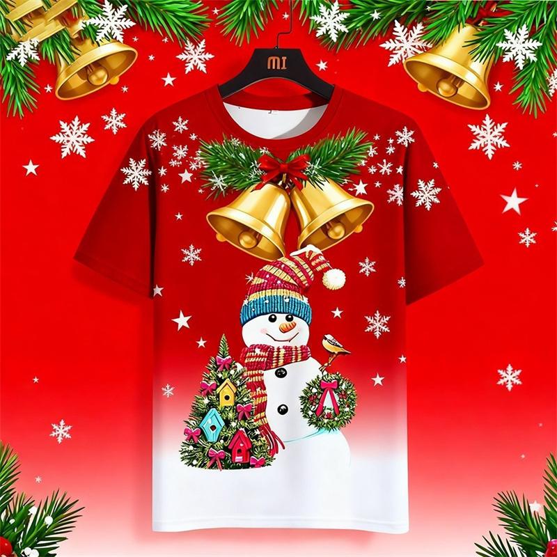 Marry Christmas Men T Shirt 3D Print Short Sleeve Fun Xmas Graphic Tee Shirt For Men Women Holiday Party 2026 New Holiday Gift