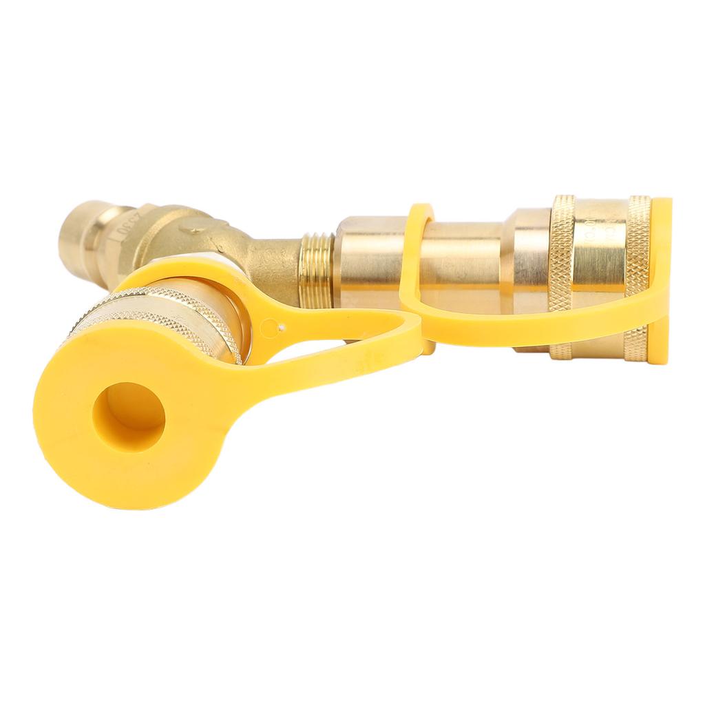 RV Quick Connect Y Splitter Adapter 1 2in Enhanced Efficiency Heat Resistant Copper 2 Way Quick Connect Hose Adapter