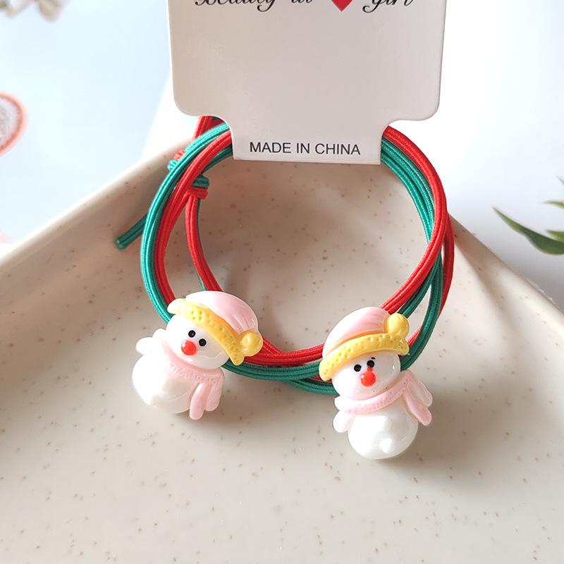 2024 Christmas Santa & Reindeer Hair Ties - High Elasticity (2-Pack)