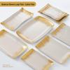 Golden Waterfall Melamine Rectangular Plate