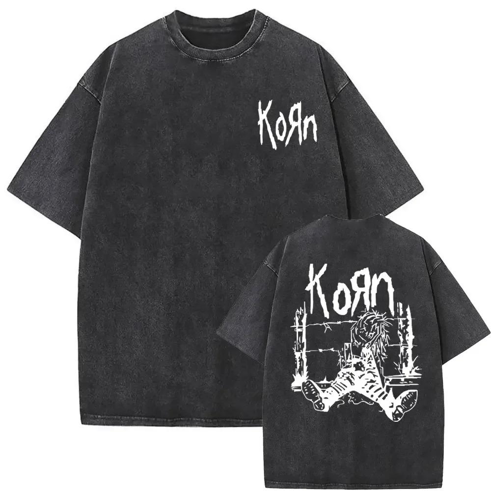 

2026 Новинка Чоловічий одяг Футболка Homme T-Shirt Чоловіки Футболка для чоловіків Прана Вінтаж Рок-гурт Korn Ftl Follow The Leader L сірий