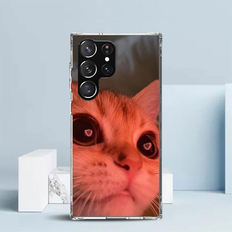 Haustier Katze Lustige Memes Weiche Hülle für Samsung Galaxy S25 Edge S26 S24 S23 Ultra Handyhülle S22 S21 Plus S20 FE Muster Schale