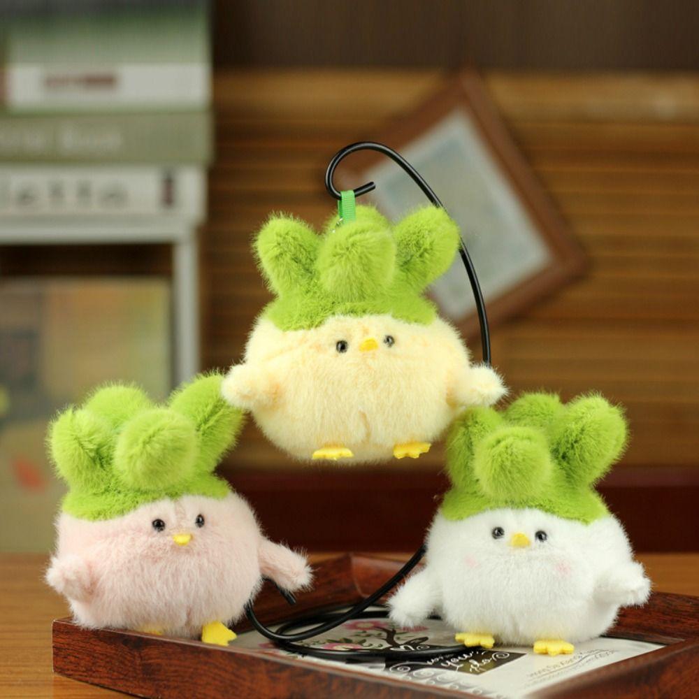 PP Cotton Vegetable Chicken Pendant Stuffed Chicken Plush Keychain  Home Party Decor