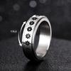 Personalized Niche Ring, Rotatable Unisex Ring, Small Flower Fashion Jewelry