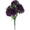 Artificial Bouquet of 8 Purple Chrysanthemums with Gypsophila - Grave Decoration 54cm