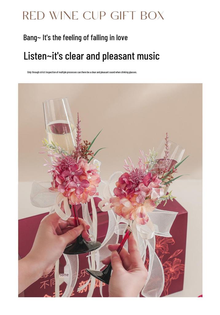 Luxus Sekt- und Rotweinglas-Set - Perfektes Geschenk für frisch Verheiratete, beste Freunde oder Schwestern zur Verlobung