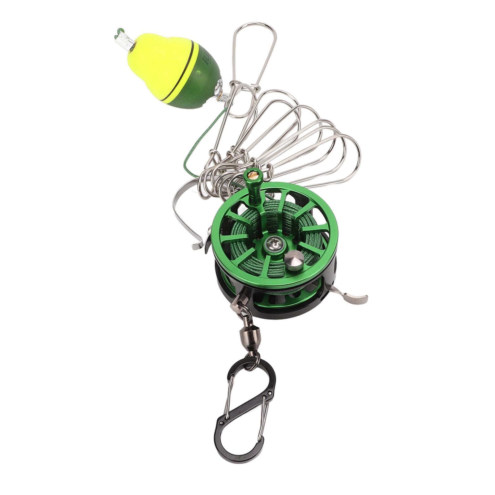 

Portable Live Fish Lock Buckle Waist Hanging Telescopic Live Fish Stringer Clip Fish Handle Hook Lock Green