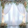 2 Panels White Tulle Backdrop Curtain,1.5M*3M Sheer Backdrop Curtains for Bridal Shower Birthday Party Baby Shower Photo Decor
