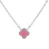9mm Lucky Four-Leaf Clover Necklace Pendant Titanium Steel Luxury Trendy Double-Sided Clavicle Chain