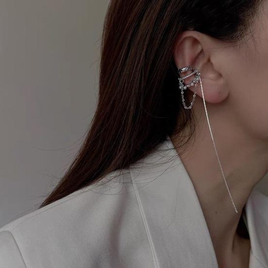 

Серьги-манжеты, цепочка без пирсинга, дизайн клипа, простой, стильный, неаллергенный, удобный в ношении, зажим для ушей из искусственного жемчуга