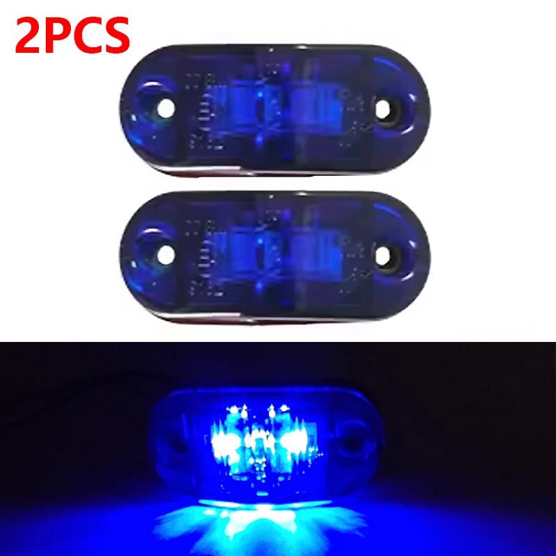 2/4Pcs Led Side Marker Lights 12v 24v Trailer Trucks Car Warning Lamp Clearance Signal Strobe Light Waterproof Oval Amber Lamp